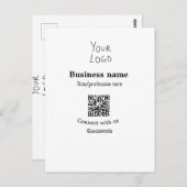 ビジネスロゴQRソーシャルメディア名で接続 ポストカード (正面/裏面)