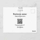ビジネスロゴQRソーシャルメディア名で接続 ポストカード (裏面)