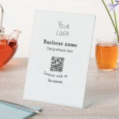 ビジネスロゴQRソーシャルメディア名で接続 台座サイン (インサイチュ)