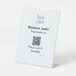 ビジネスロゴQRソーシャルメディア名で接続 台座サイン