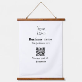 ビジネスロゴQRソーシャルメディア名で接続 吊り下げ型タペストリー