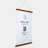 ビジネスロゴQRソーシャルメディア名で接続 吊り下げ型タペストリー (傾斜あり)