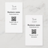 ビジネスロゴQRソーシャルメディア名で接続 名刺 (正面/裏面)