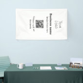 ビジネスロゴQRソーシャルメディア名で接続 横断幕 (トレードショー)