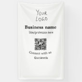 ビジネスロゴQRソーシャルメディア名で接続 横断幕 (縦)