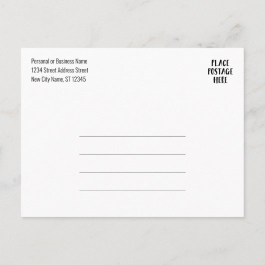 ビジネスロゴSan Serifを使用した新しいアドレス変更 案内ポストカード (裏面)