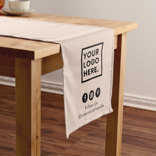 ビジネスロゴSNSソフトピンクイベントディスプレイ ミディアムテーブルランナー (インサイチュ)