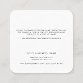 ビジネスロゴWebサイトお客様ありがとうございます挿入 スクエア名刺 (裏面)