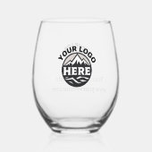 ビジネスロゴWebサイトのシンプルプロモーション ステムなしワイングラス (正面)