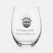 ビジネスロゴWebサイトのシンプルプロモーション ステムなしワイングラス (裏面)