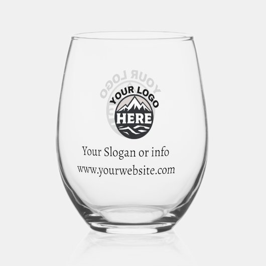 ビジネスロゴWebサイトのシンプルプロモーション ステムなしワイングラス (裏面)