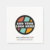 ビジネスロゴWebサイトの会社プロモーションの追加 スタンダードカクテルナプキン (正面)