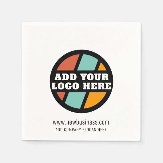 ビジネスロゴWebサイトの会社プロモーションの追加 スタンダードカクテルナプキン (正面)
