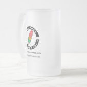 ビジネスロゴWebサイトアドレスイベントの追加 フロストグラスビールジョッキ (正面左)