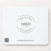 ビジネスロゴWebサイトシンプル白黒カスタム マウスパッド (正面)