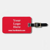 ビジネスロゴWebサイトブライト赤と白 ラゲッジタグ (正面横)
