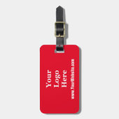 ビジネスロゴWebサイトブライト赤と白 ラゲッジタグ (正面縦)