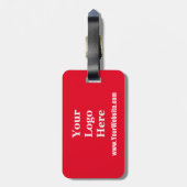 ビジネスロゴWebサイトブライト赤と白 ラゲッジタグ (裏面縦)
