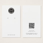 ビジネスロゴWebサイトQRコードイヤリングディスプレイカード (正面&裏面)