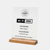 ビジネスロゴWiFiネットワークとパスワードの詳細 アクリルサイン (傾斜)