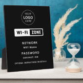 ビジネスロゴWiFiネットワークとパスワードの詳細 フォトプラーク (側面)