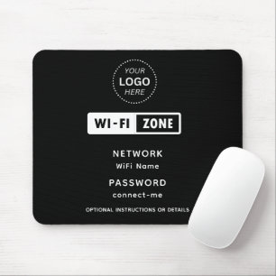 ビジネスロゴWiFiネットワークとパスワードの詳細 マウスパッド
