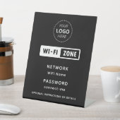 ビジネスロゴWiFiネットワークとパスワードの詳細 台座サイン (インサイチュ)