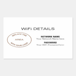 ビジネスロゴWifi詳細オフィスイベント訪問者 長方形シール