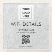 ビジネスロゴWifi詳細Workspace Decor ガラスコースター (正面)