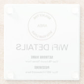 ビジネスロゴWifi詳細Workspace Decor ガラスコースター (裏面)