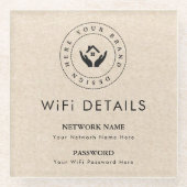 ビジネスロゴWifi詳細Workspace Decor ガラスコースター (正面)