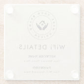 ビジネスロゴWifi詳細Workspace Decor ガラスコースター (裏面)