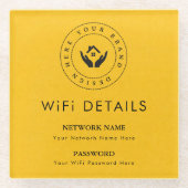 ビジネスロゴWifi詳細Workspace Decor ガラスコースター (正面)