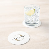 ビジネスロシンプルゴのクリーンミニマル会社 ラウンドペーパーコースター (インサイチュ)