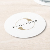 ビジネスロシンプルゴのクリーンミニマル会社 ラウンドペーパーコースター (アングル)