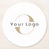 ビジネスロシンプルゴのクリーンミニマル会社 ラウンドペーパーコースター (正面)
