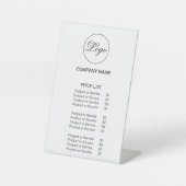 ビジネスロシンプルゴ価格表白 台座サイン (正面)