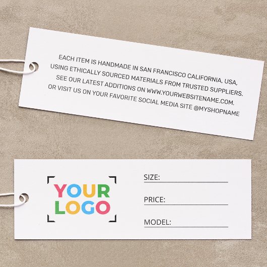 ビジネスロシンプルゴ衣料品ビジネス価格ラベル スキニー名刺