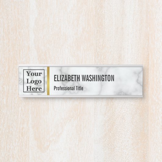 ビジネスロフェイクゴ大理石従業員名役職 サインプレート (正面)