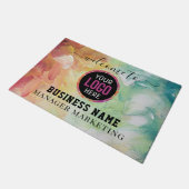 ビジネスロミニマルゴスタイリッシュプロフェッショナルブラックD ドアマット (アングル)