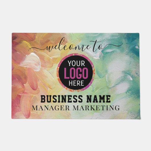 ビジネスロミニマルゴスタイリッシュプロフェッショナルブラックD ドアマット (正面)