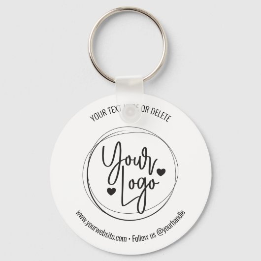 ビジネスロモダンゴシンプルのパーソナライズされた キーホルダー (正面)