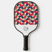 ビジネスロモダンゴ幾何学赤青企業の ピックルボールラケット (裏面)