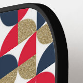 ビジネスロモダンゴ幾何学赤青企業の ピックルボールラケット (左詳細)