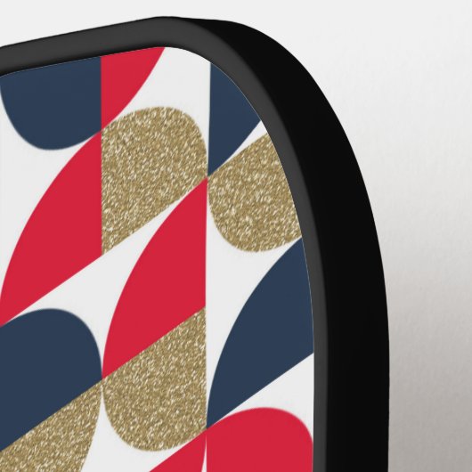 ビジネスロモダンゴ幾何学赤青企業の ピックルボールラケット (左詳細)