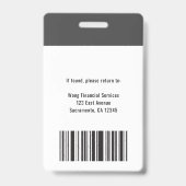 ビジネスロモダンゴ従業員の写真 バッジ (裏面)