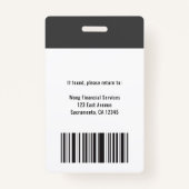 ビジネスロモダンゴ従業員の写真 バッジ (裏面)