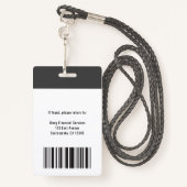 ビジネスロモダンゴ従業員の写真 バッジ (裏面ランヤード)