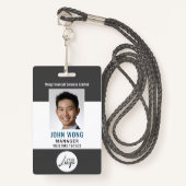ビジネスロモダンゴ従業員の写真 バッジ (正面ランヤード)