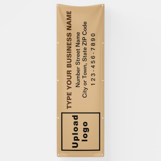 ビジネスロングライトブラウンのバナー 横断幕 (縦)